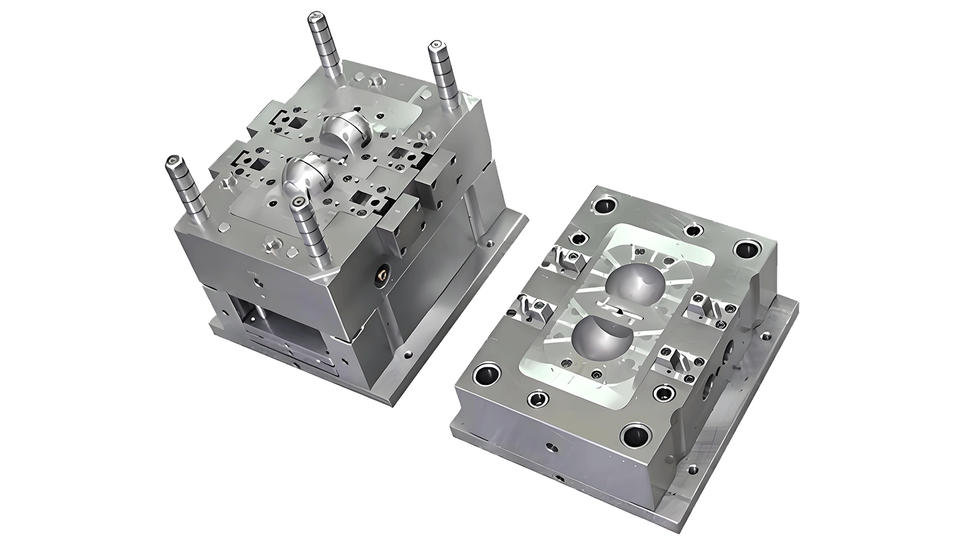 High-temperature resistant molds used in PEEK processing with molten PEEK flowing