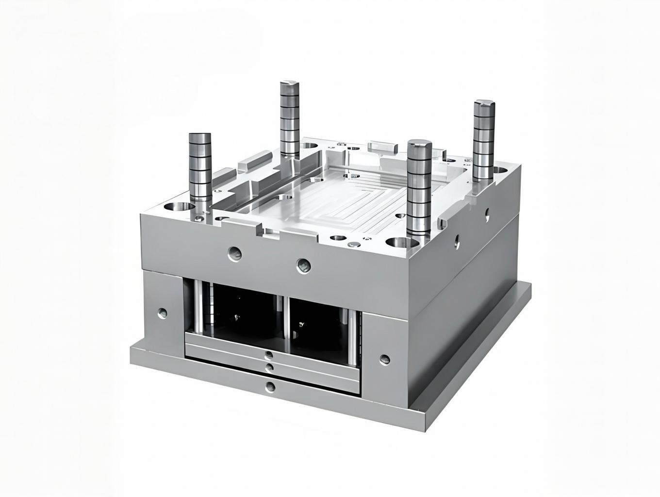 A schematic illustration of an injection molding runner system design.