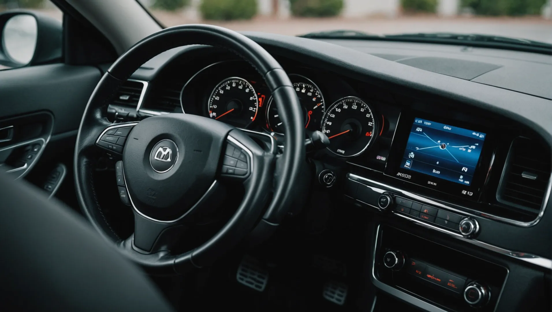 Close-up of a car dashboard made from ABS plastic