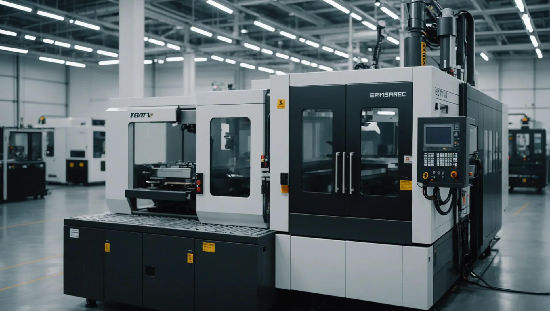 A modern injection molding machine with advanced cooling systems