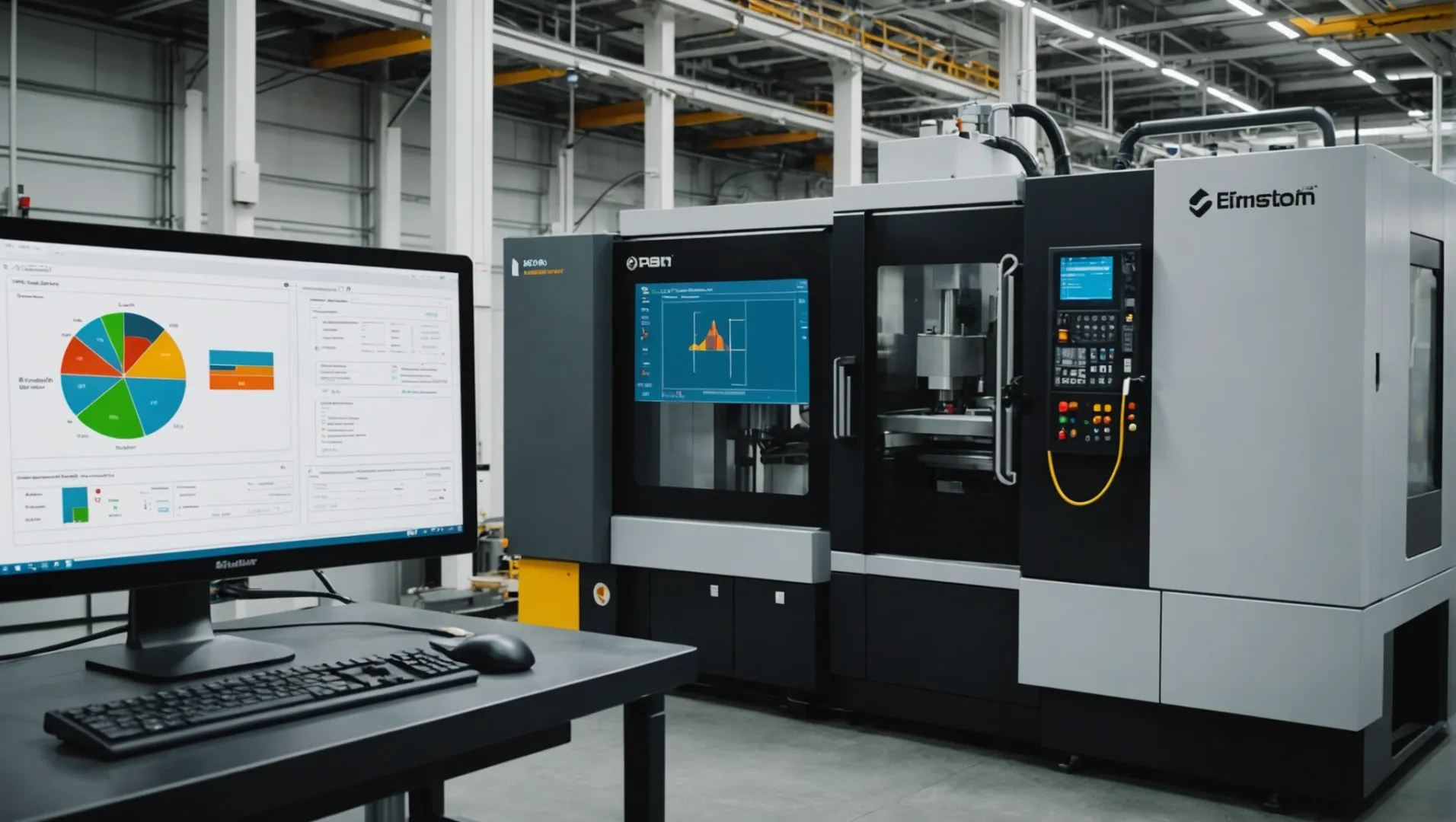 Injection molding machine with gate positioning simulation display