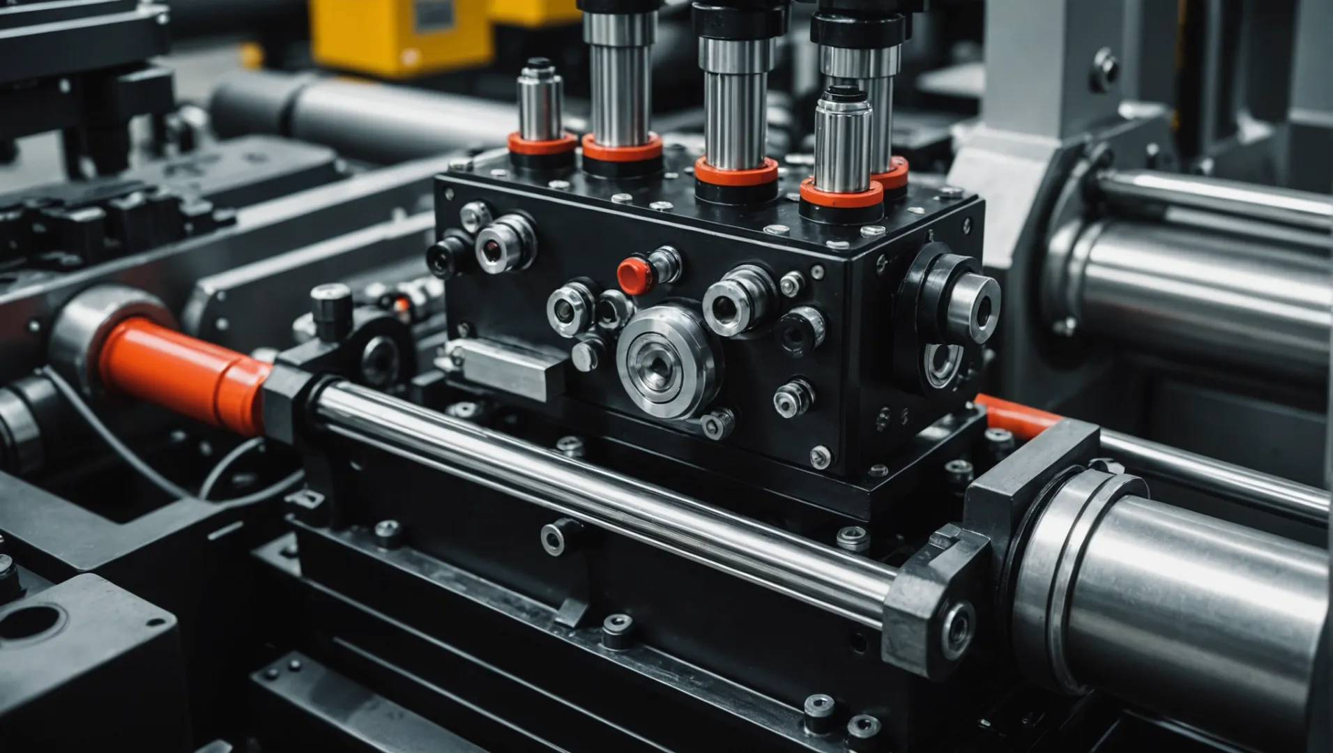 Diagram of a hydraulic system in an injection molding machine