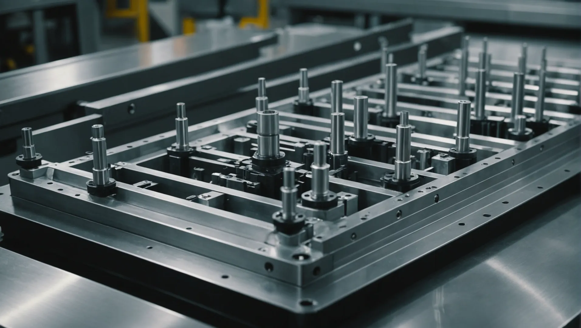 A close-up view of an optimized injection mold runner design.