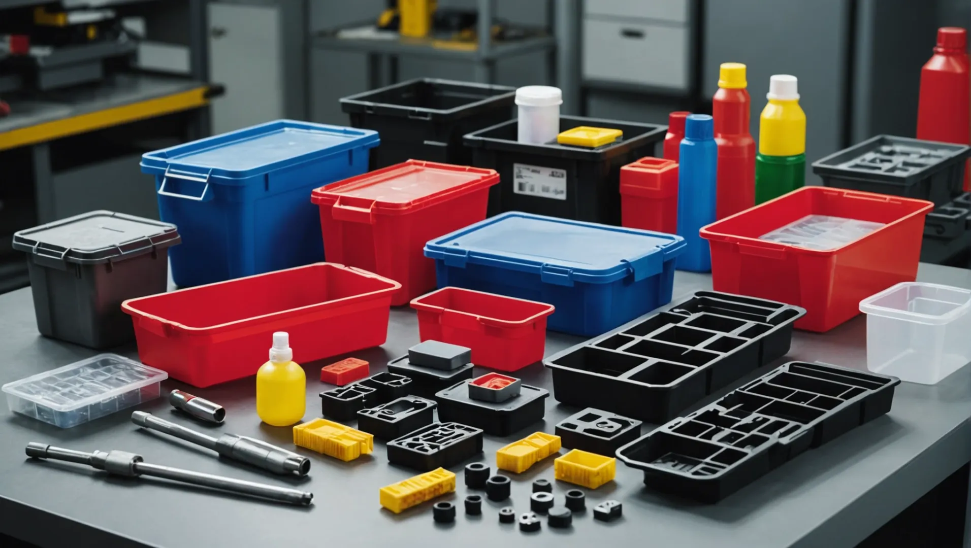 Injection molded products showcasing consistent color