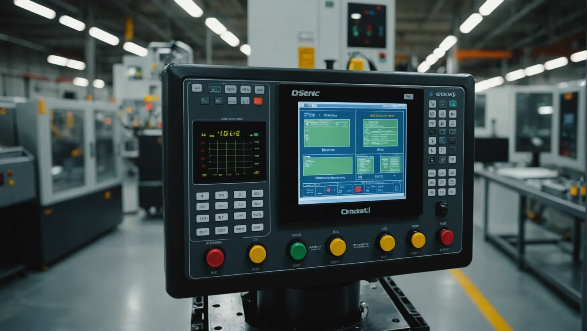 Injection molding machine adjusting temperature, pressure, and speed settings.