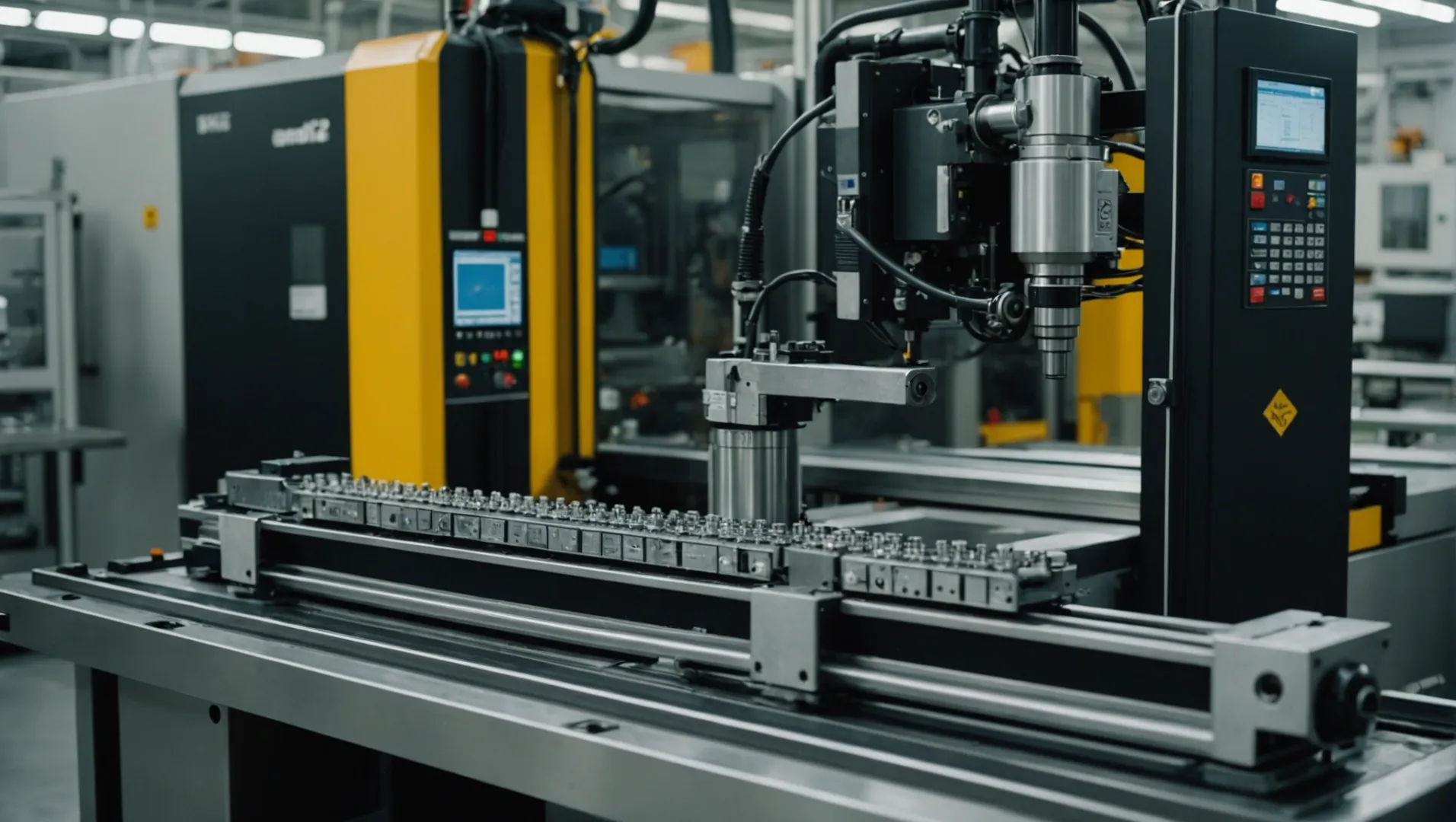 Injection molding machine with highlighted process parameters affecting impact resistance