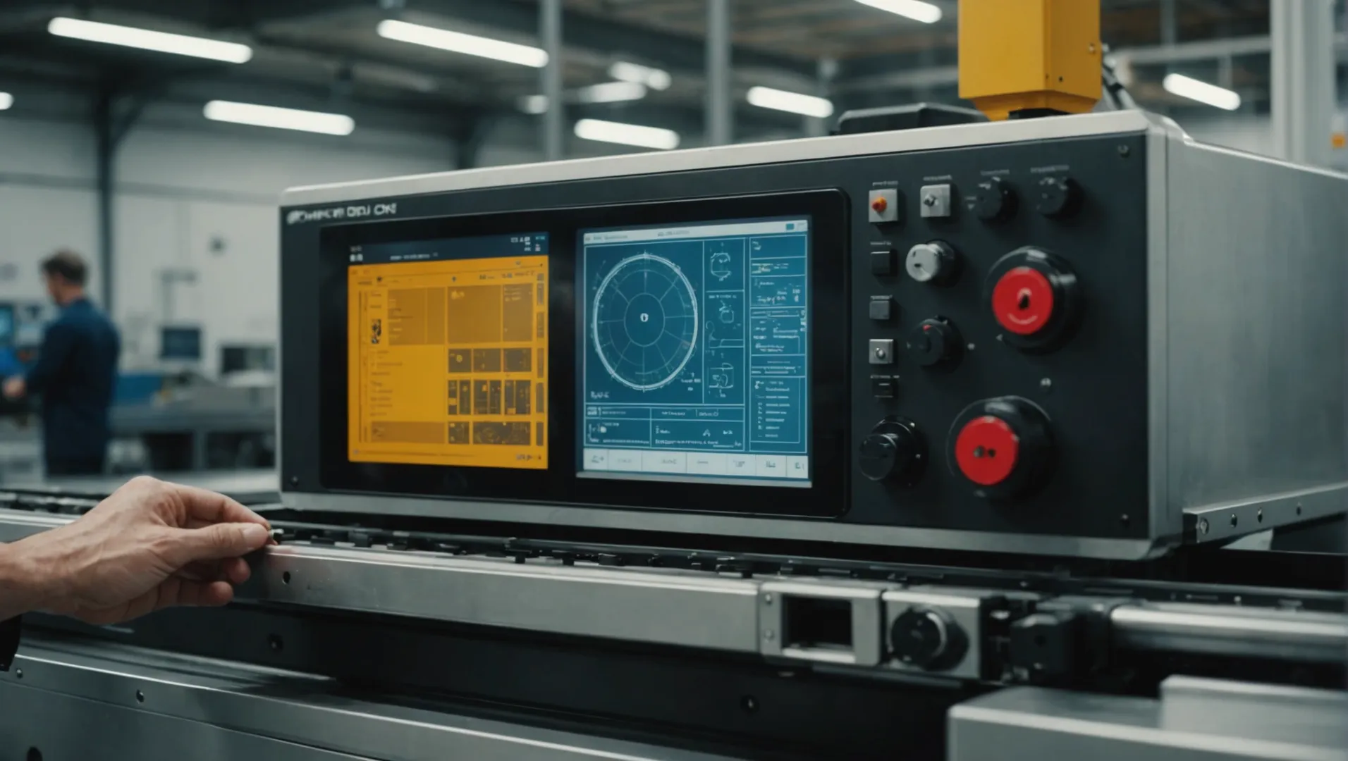 Injection molding machine in operation showing precision settings and mold handling