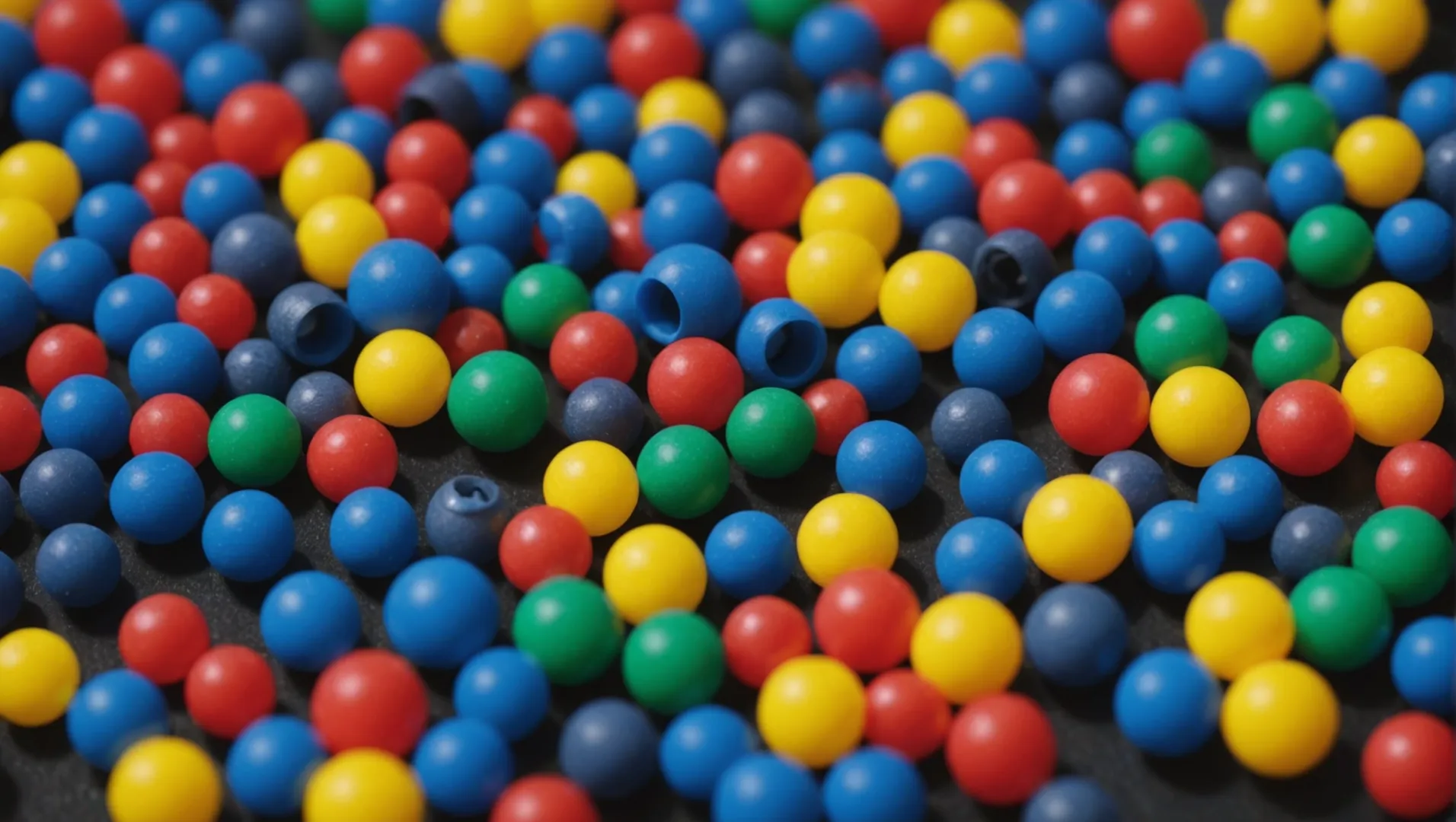 Assorted plastic pellets and parts illustrating injection molding materials