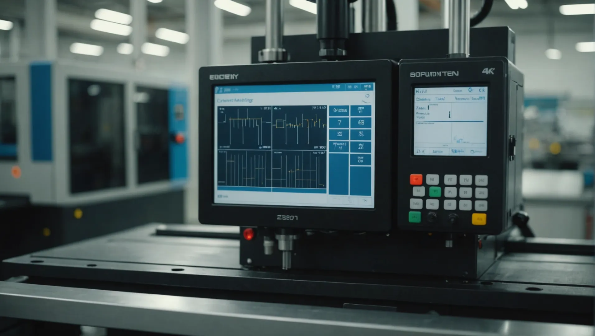 Injection molding machine with focus on adjusting parameters for efficiency