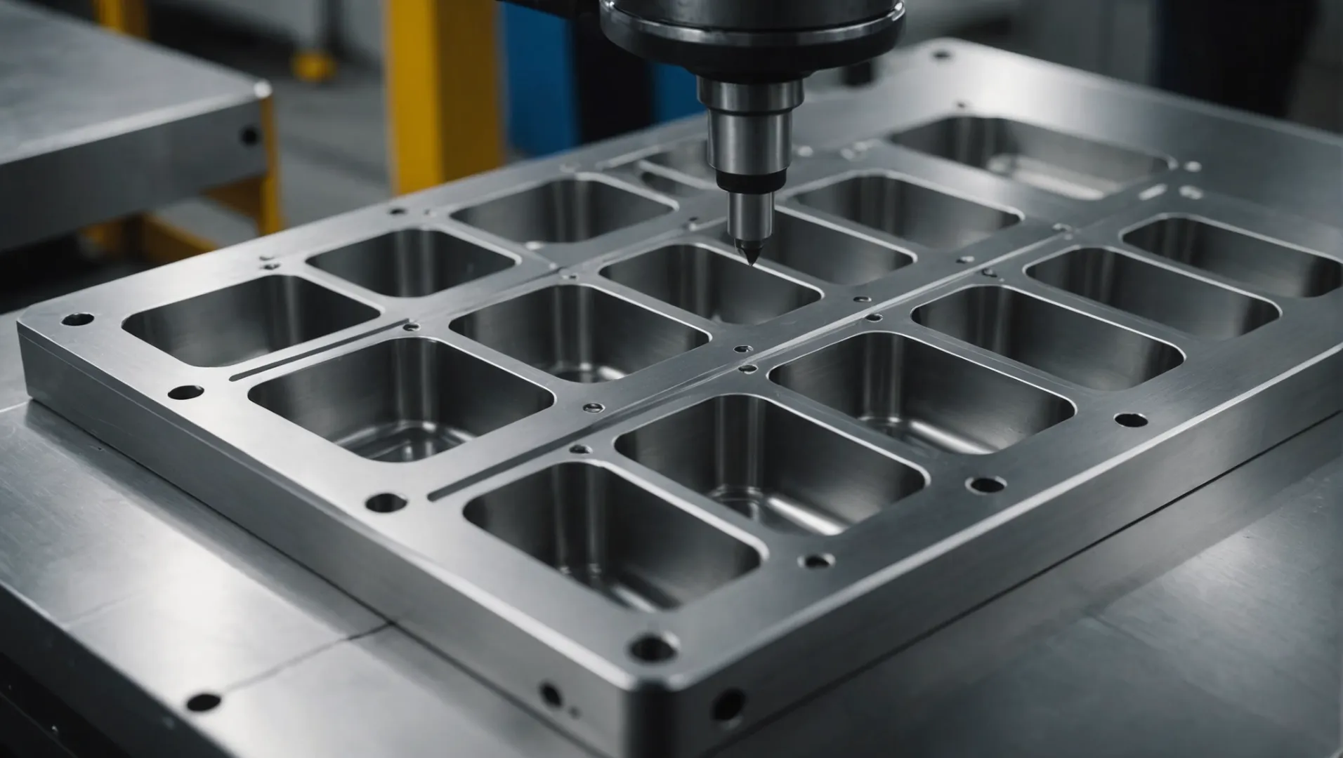 Close-up of a high-quality injection mold surface with a smooth finish.