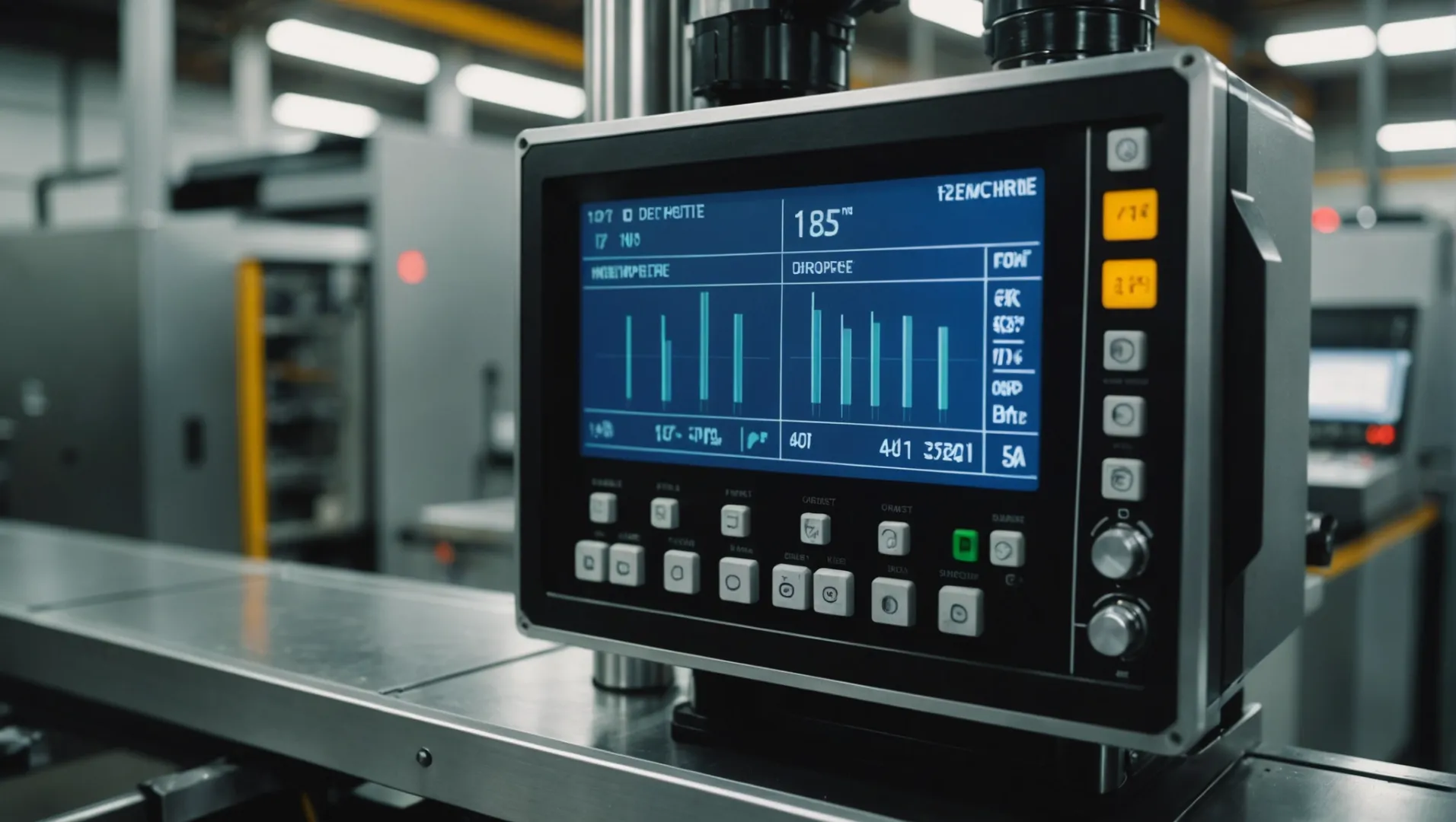 Injection molding machine with temperature control display