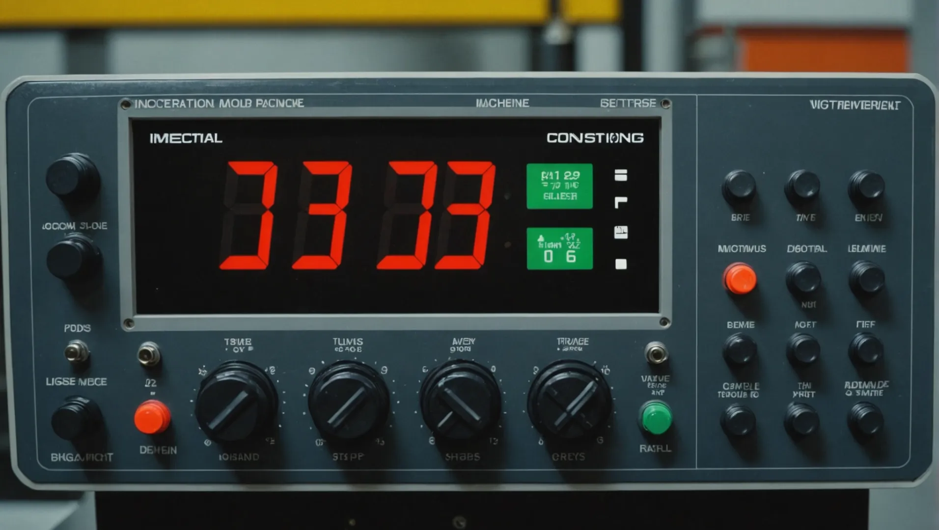 Injection molding machine showing temperature control settings