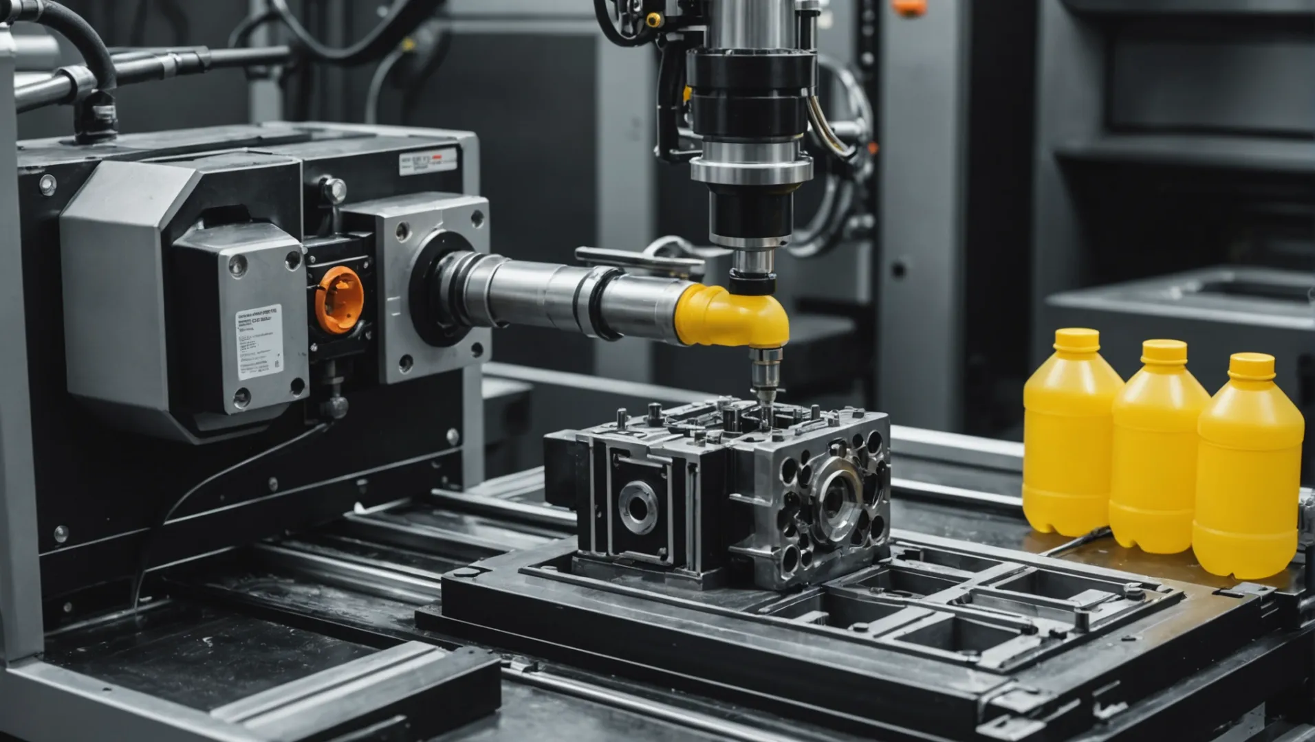 Illustration comparing injection molding and blow molding processes