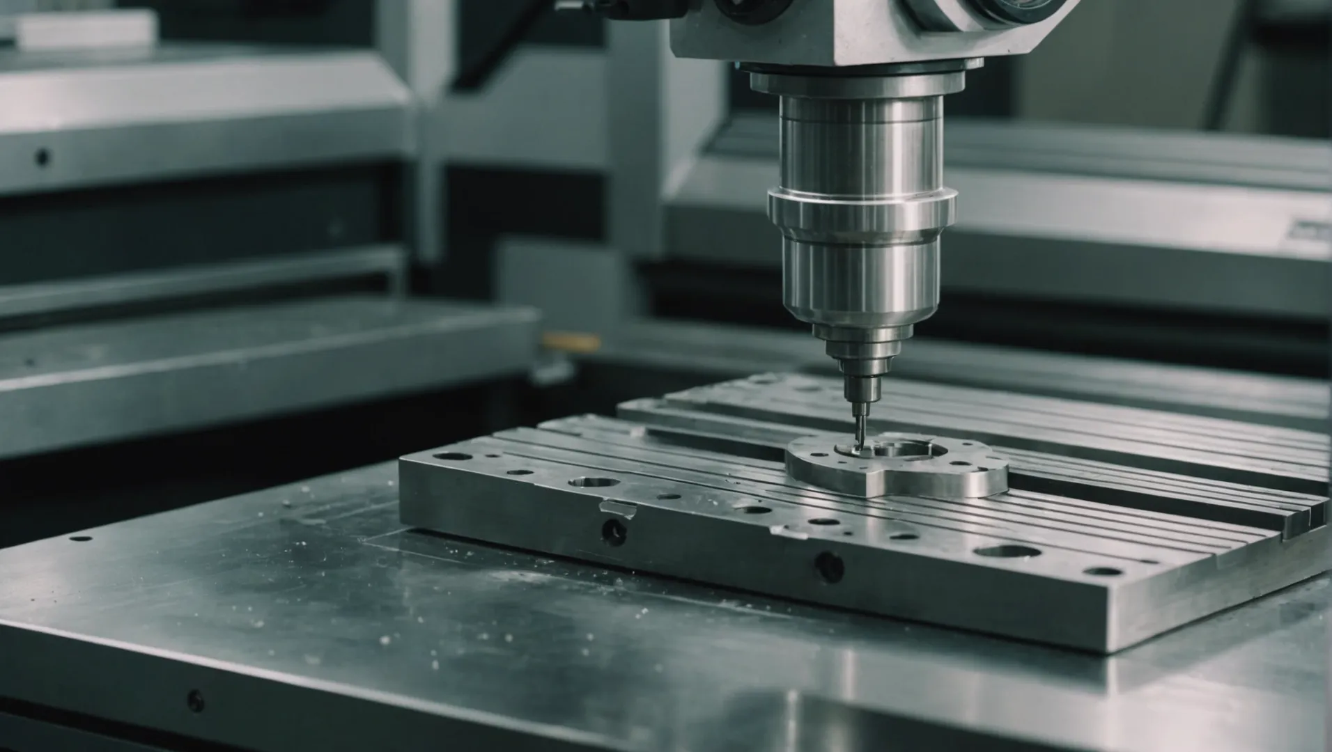 Precision milling machine working on a mold component