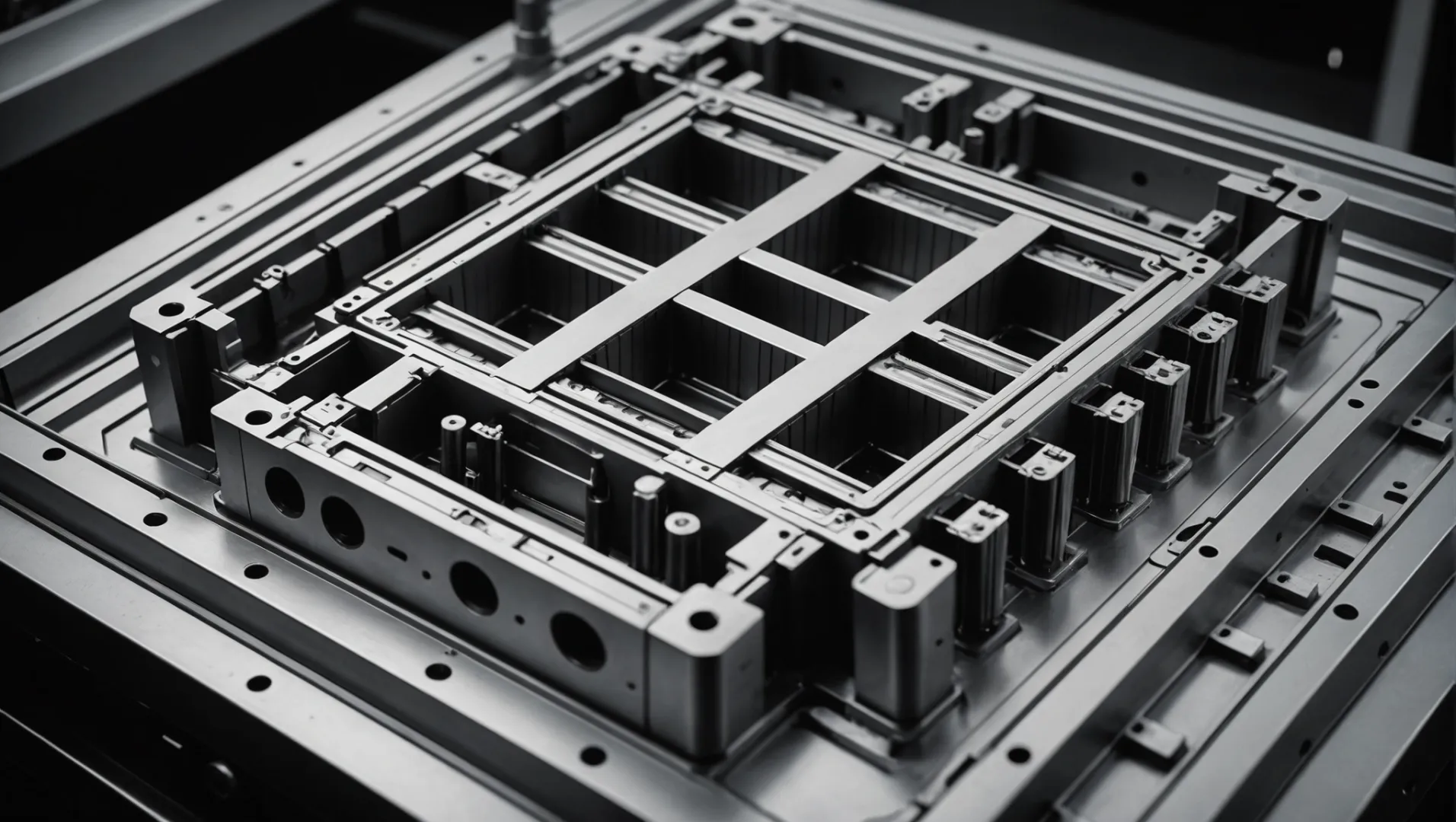 Close-up view of injection mold design showing uniform wall thickness