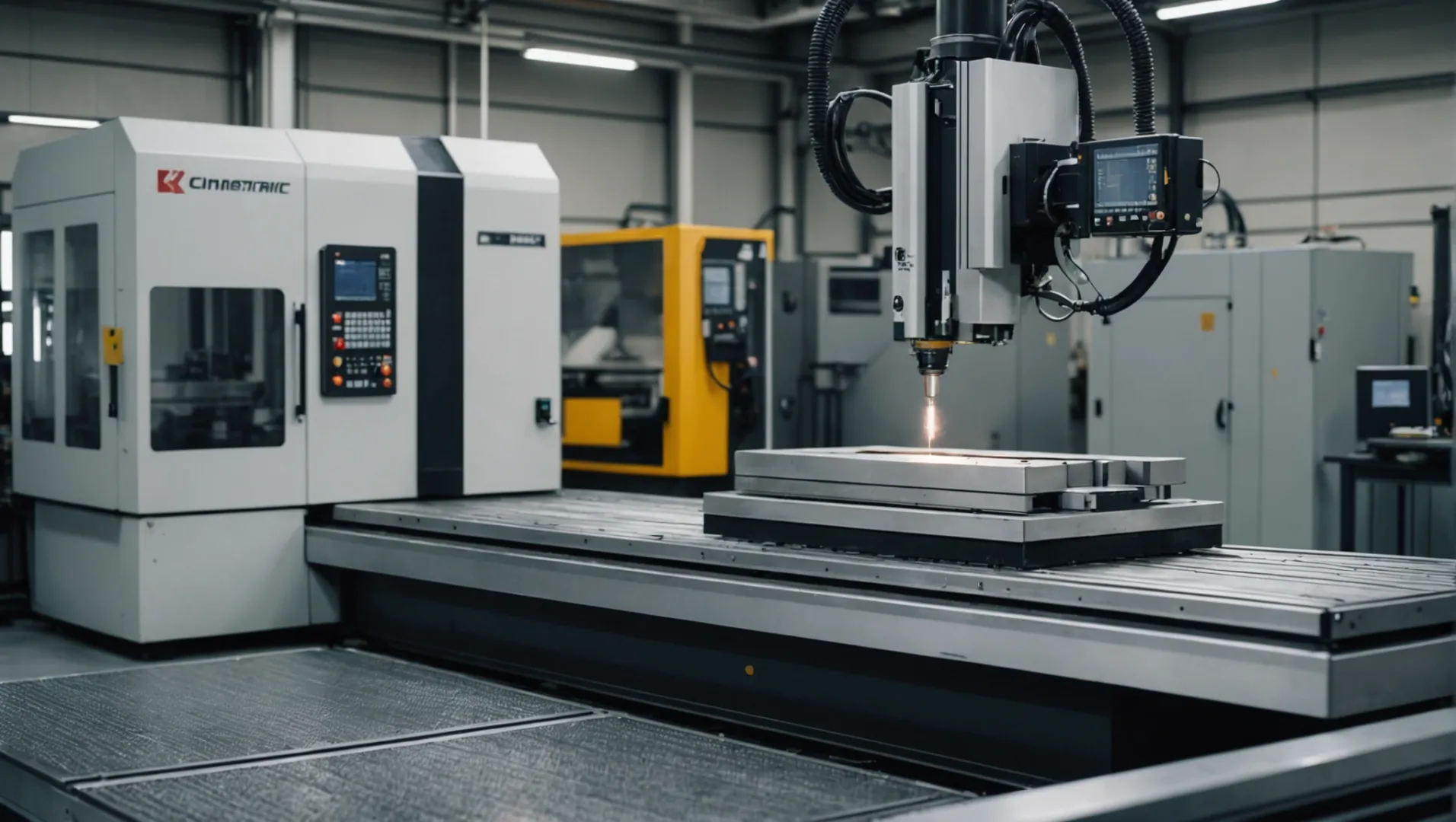 Precision CNC machining of a mold in a workshop