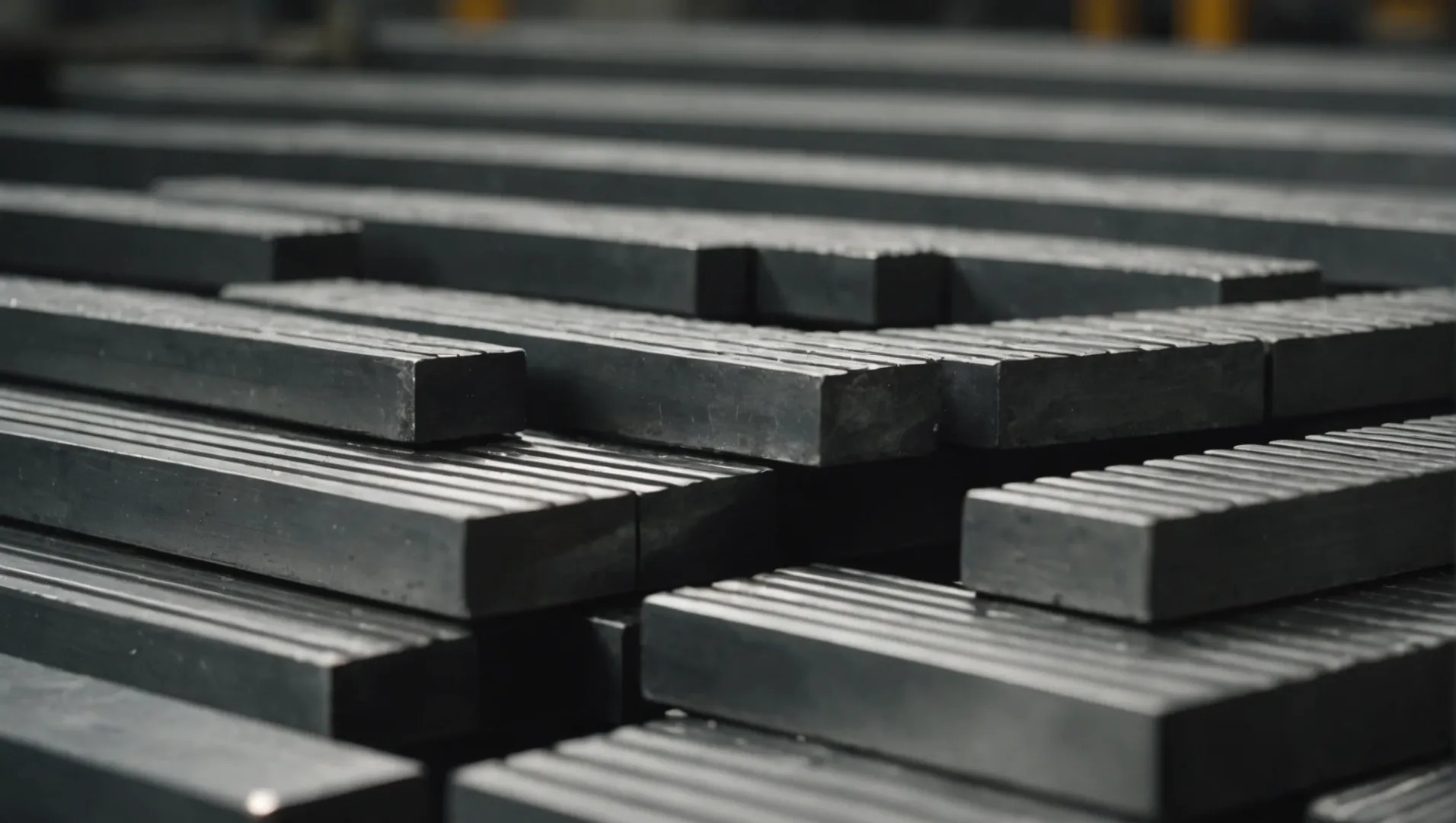 Close-up of high-quality steel and alloy materials used in mould manufacturing.