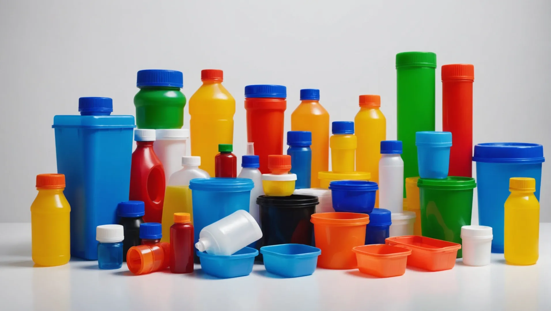 Assorted recyclable injection molded plastic items