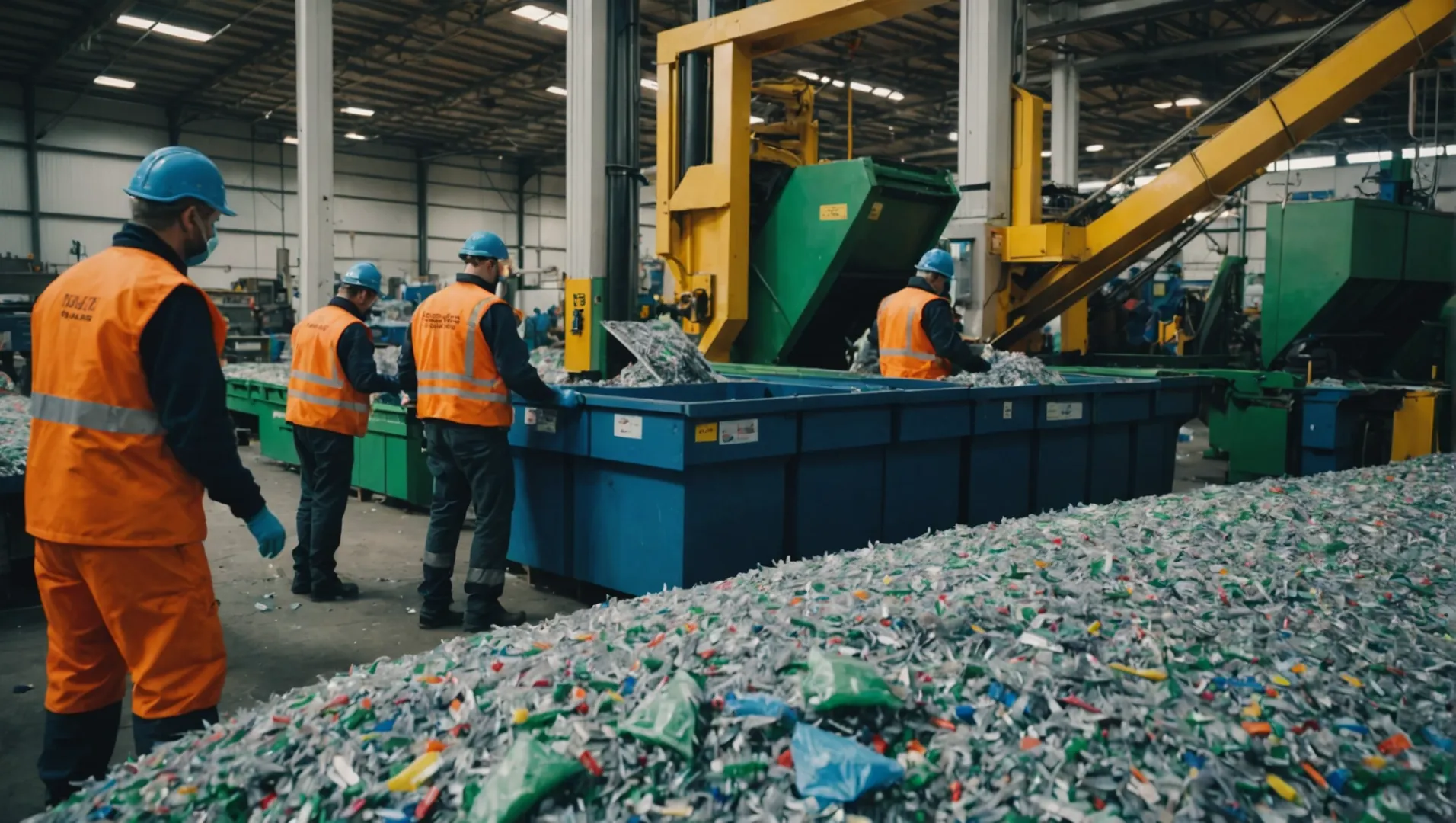 Recycling facility processing plastic waste