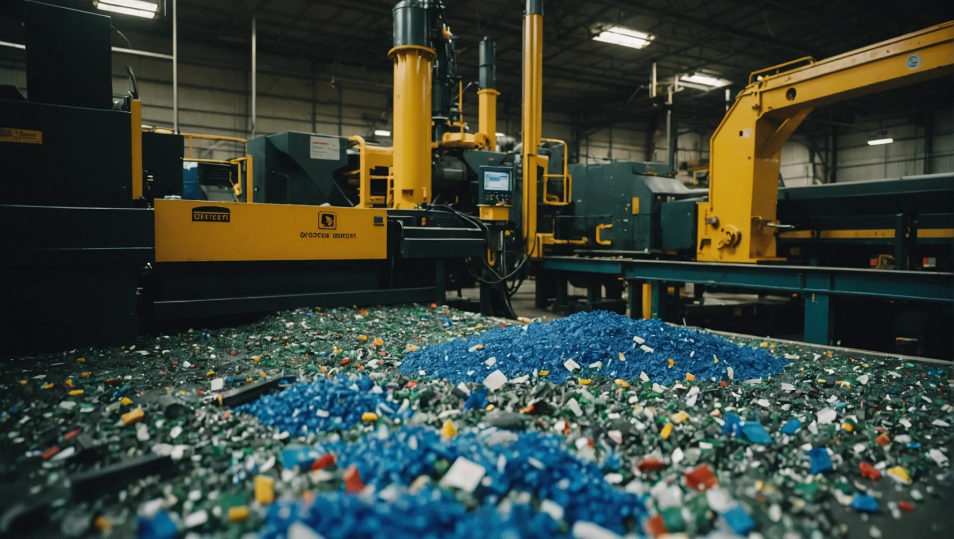 Recycling process of injection molded plastics with machines and plastic granules