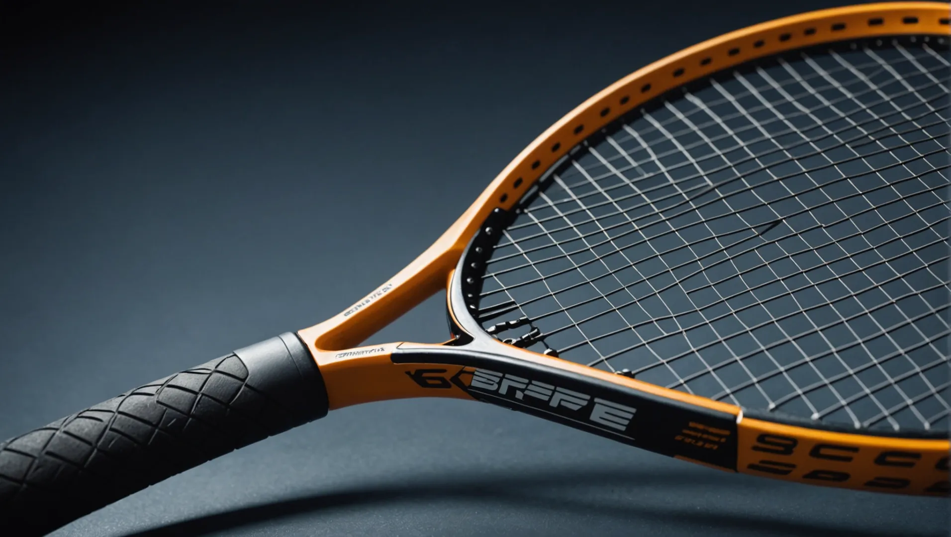 Close-up of a modern sports racket showcasing ergonomic and durable design.