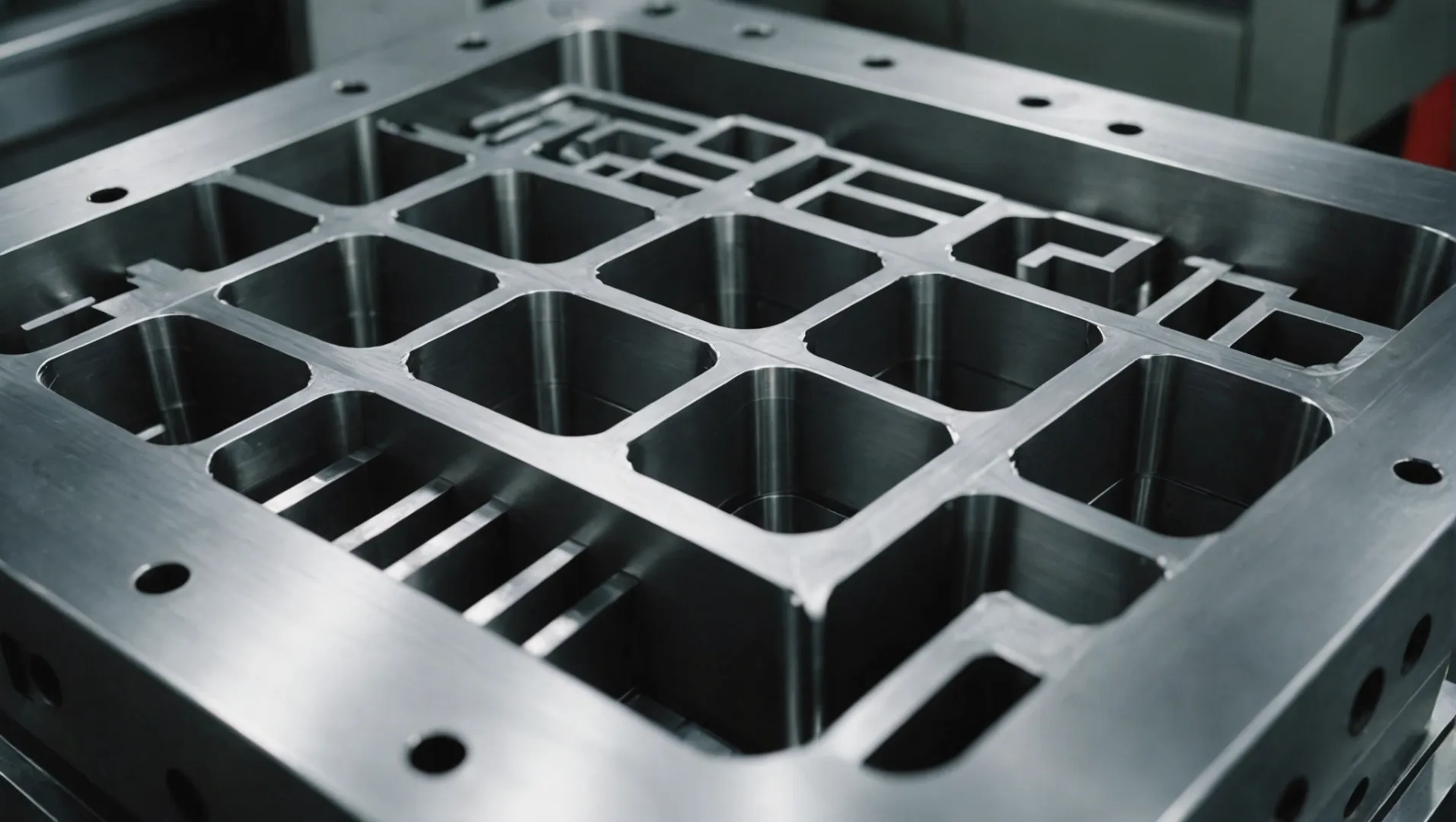 Close-up of high-grade steel mold for injection molding