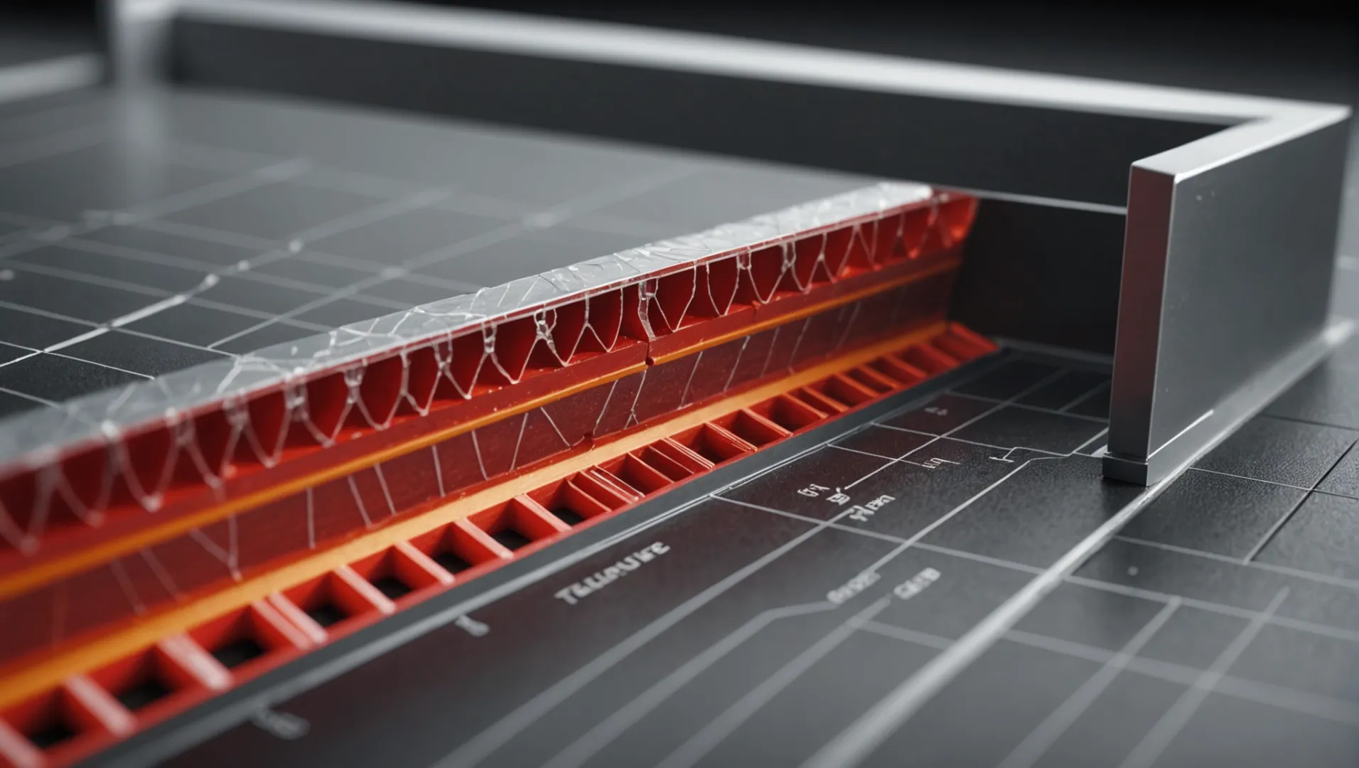 A detailed diagram showing the structural design of a plastic part with emphasis on wall thickness, ribs, and fillets.