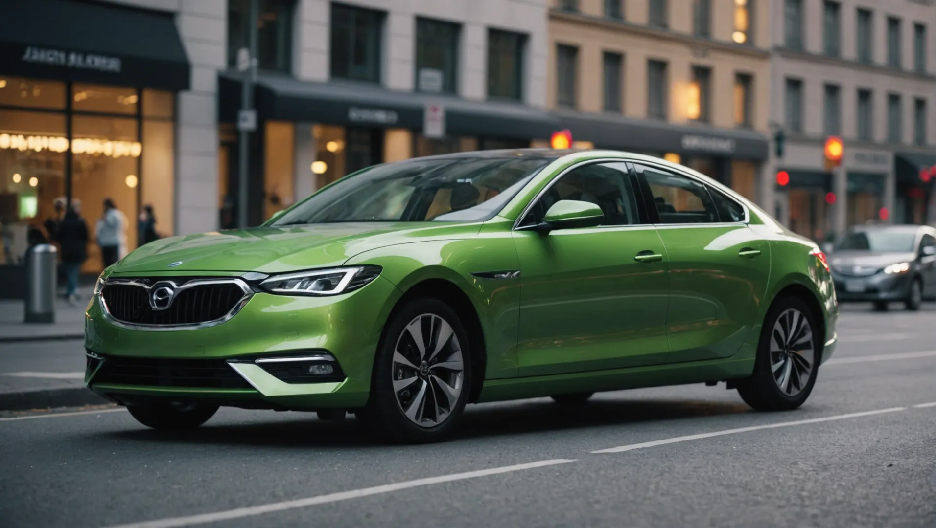 A modern car showcasing plastic components for sustainability