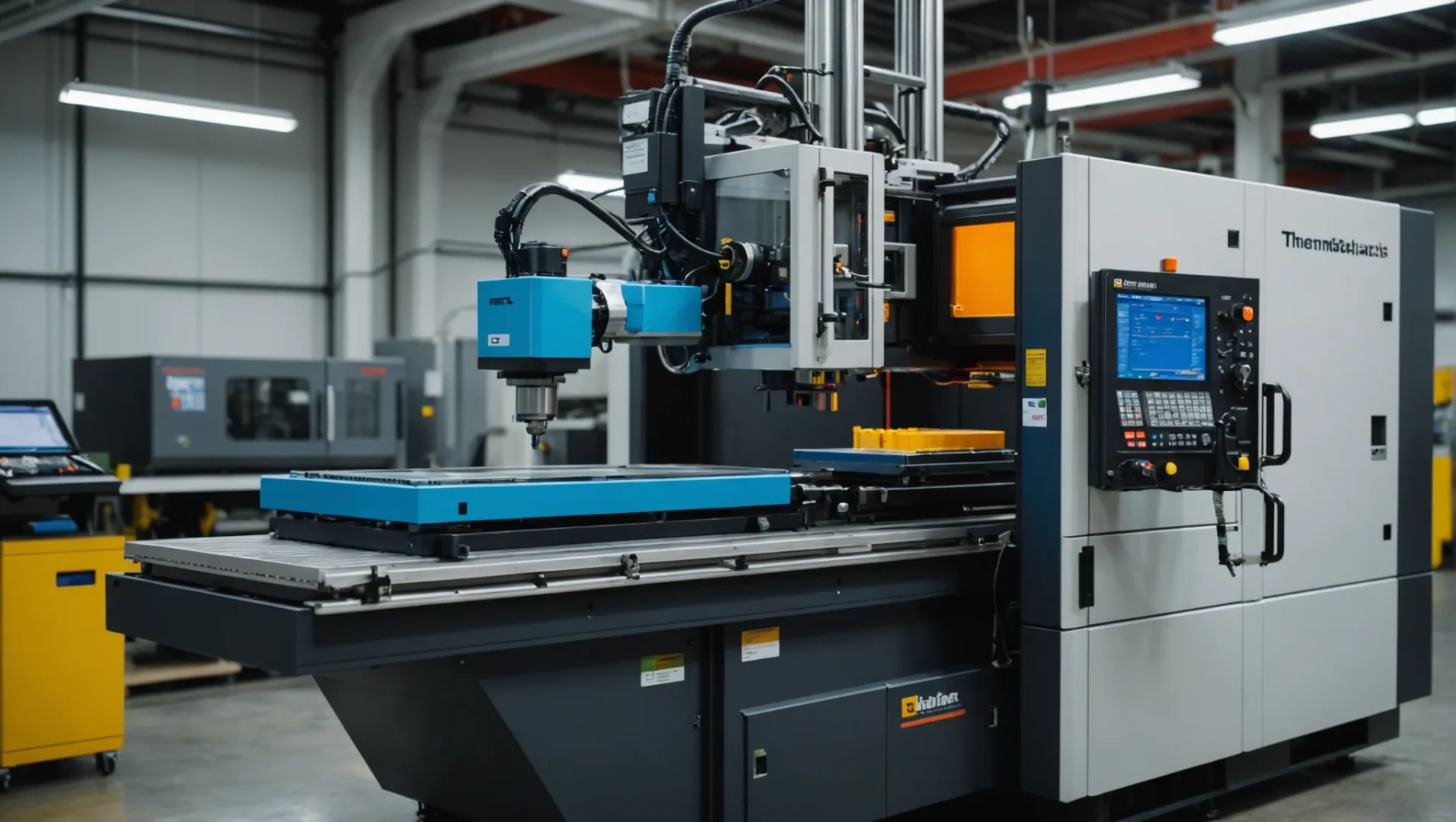 Injection molding machine with thermoplastic and thermosetting plastic samples